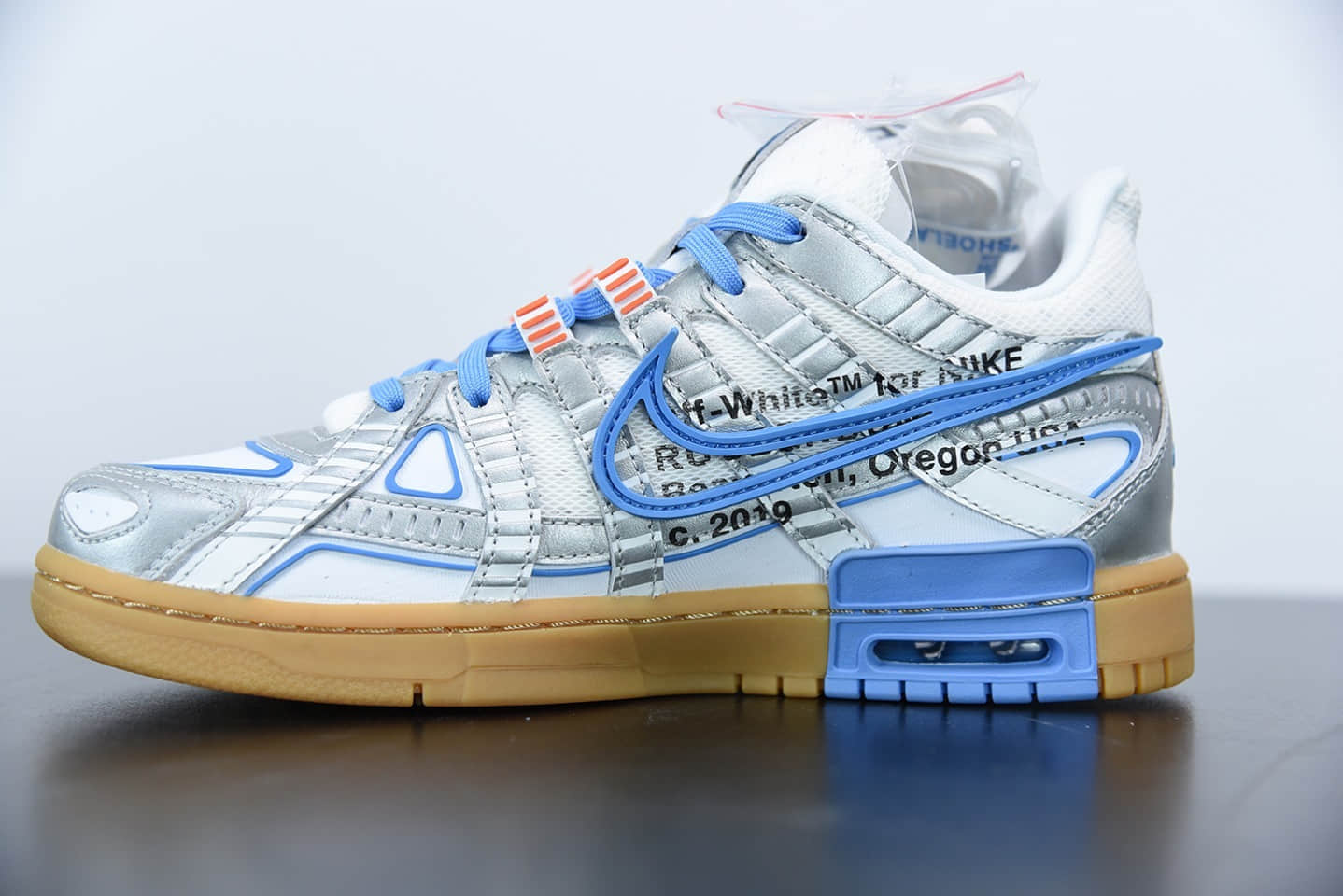 耐克OFF-WHITE x Nike Air Rubber Dunk北卡蓝欧洲限定联名款纯原版本 货号：CU6015-100