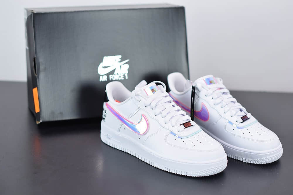 耐克NikeAir Force 1 '07 LV8Good Game电玩英雄联盟S10限量白炫彩镭射魔术贴低帮空军一号休闲板鞋纯原版本 货号：DC0710-191