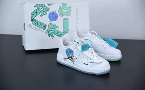 耐克Nike Air Force 1 Earth Day Pack世界地球日限定涂鸦板鞋纯原版本  货号：CI5545-100