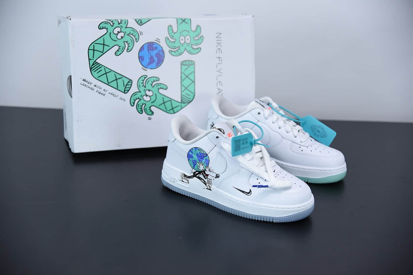 耐克Nike Air Force 1 Earth Day Pack世界地球日限定涂鸦板鞋纯原版本  货号：CI5545-100