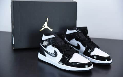 乔丹Air Jordan 1 Mid “All-Star” 全明星黑白漆皮中帮篮球鞋纯原版本 货号：DD1649-001