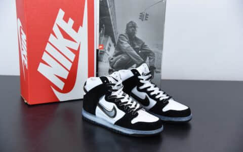 耐克Slam Jam x Nike Dunk High 黑白联名系列全头层皮高帮休闲滑板鞋纯原版本 货号：DA1639-101