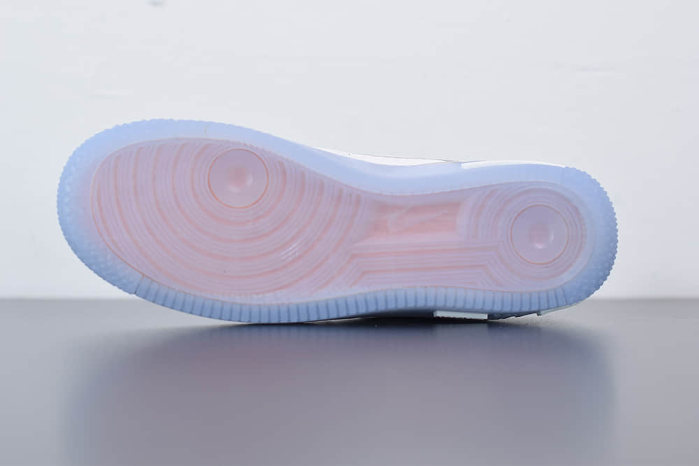 耐克Nike Air Force 1 React DMSXWhiteLightSail-Rush Ice 白灰冰蓝空军一号新型瑞亚轻量低帮百搭板鞋纯原版本 货号：CQ8879-100