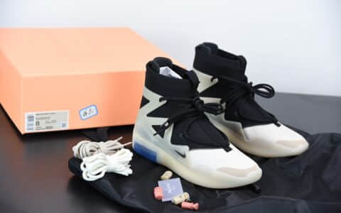 耐克Nike Air Fear of God 1 黑白灰联名高街敬畏上帝高帮球鞋纯原版本 货号：AR4237-902