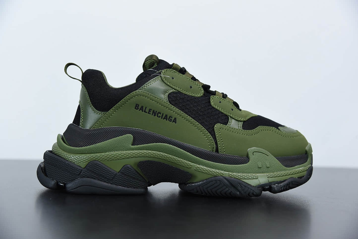 巴黎世家Balenciaga Triple S黑绿复古气垫老爹鞋纯原版本