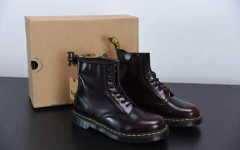 马汀博士Dr. Martens Bex 8-Eye Boot 1460酒红色高帮系列复古八孔系带全皮工装马丁靴纯原版本