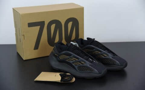 阿迪达斯Adidas Yeezy 700 V3 “Eremiel”黑黄配色侃爷椰子夜光鞋面异型复古老爹鞋纯原版本 货号：GY0189
