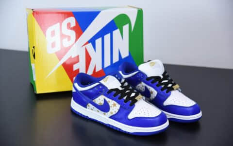 耐克Supreme x Nike SB Dunk Low Stars Royal Blue蓝色星星联名扣篮系列低帮休闲运动滑板板鞋纯原版本 货号：DH3228-100