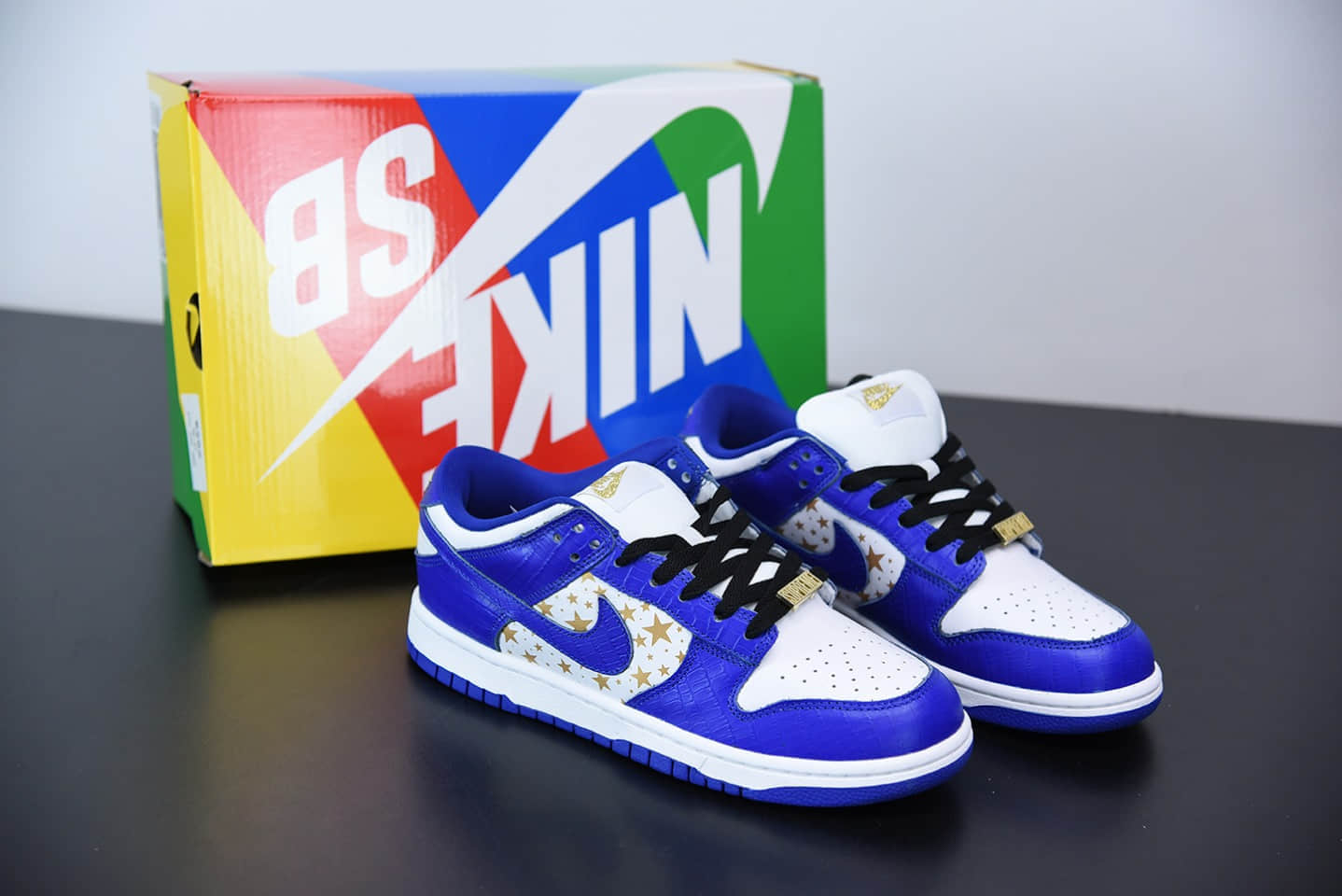 耐克Supreme x Nike SB Dunk Low Stars Royal Blue蓝色星星联名扣篮系列低帮休闲运动滑板板鞋纯原版本 货号：DH3228-100