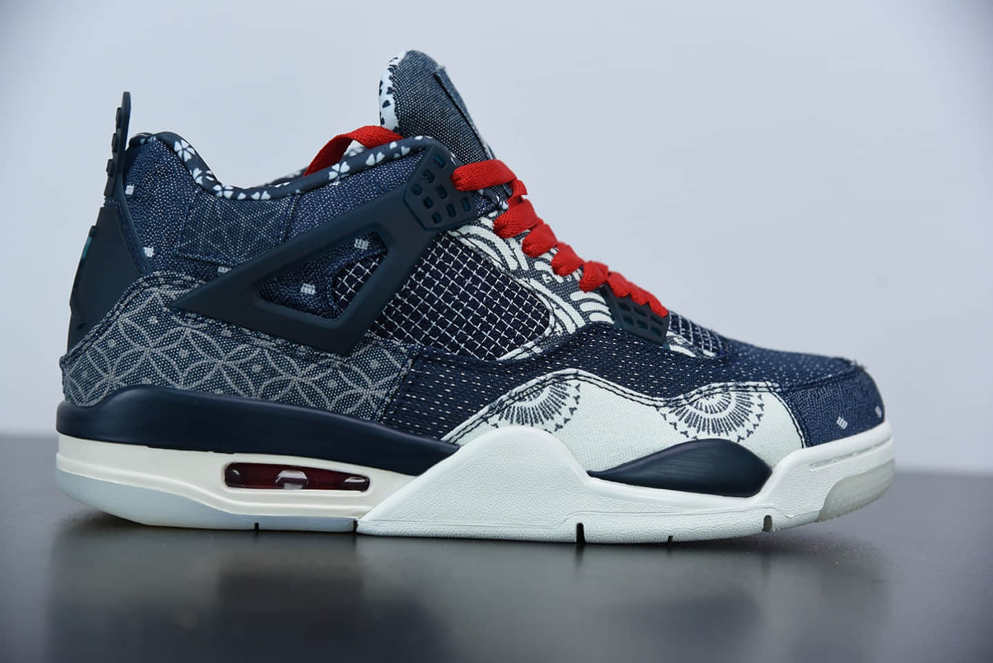 乔丹Air Jordan 4 Retro SE “Sashiko” 刺子绣蓝白牛仔男子文化篮球鞋纯原版本 货号：CW0898-400