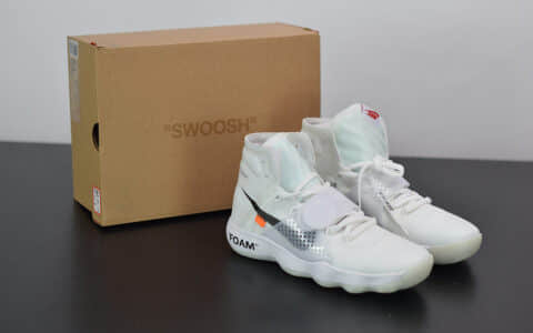 耐克Off-White x Nike REACT Hyperdunk 2017白黑橘超扣篮系列高帮休闲运动文化篮球鞋纯原版本 货号：AJ4578-100