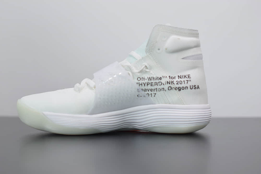耐克Off-White x Nike REACT Hyperdunk 2017白黑橘超扣篮系列高帮休闲运动文化篮球鞋纯原版本 货号：AJ4578-100