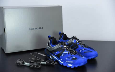 巴黎世家BALENCIAGA Track Trainers 3.0代复古黑蓝老爹鞋潮流百搭慢跑鞋纯原版本 货号：542436W2LA12049