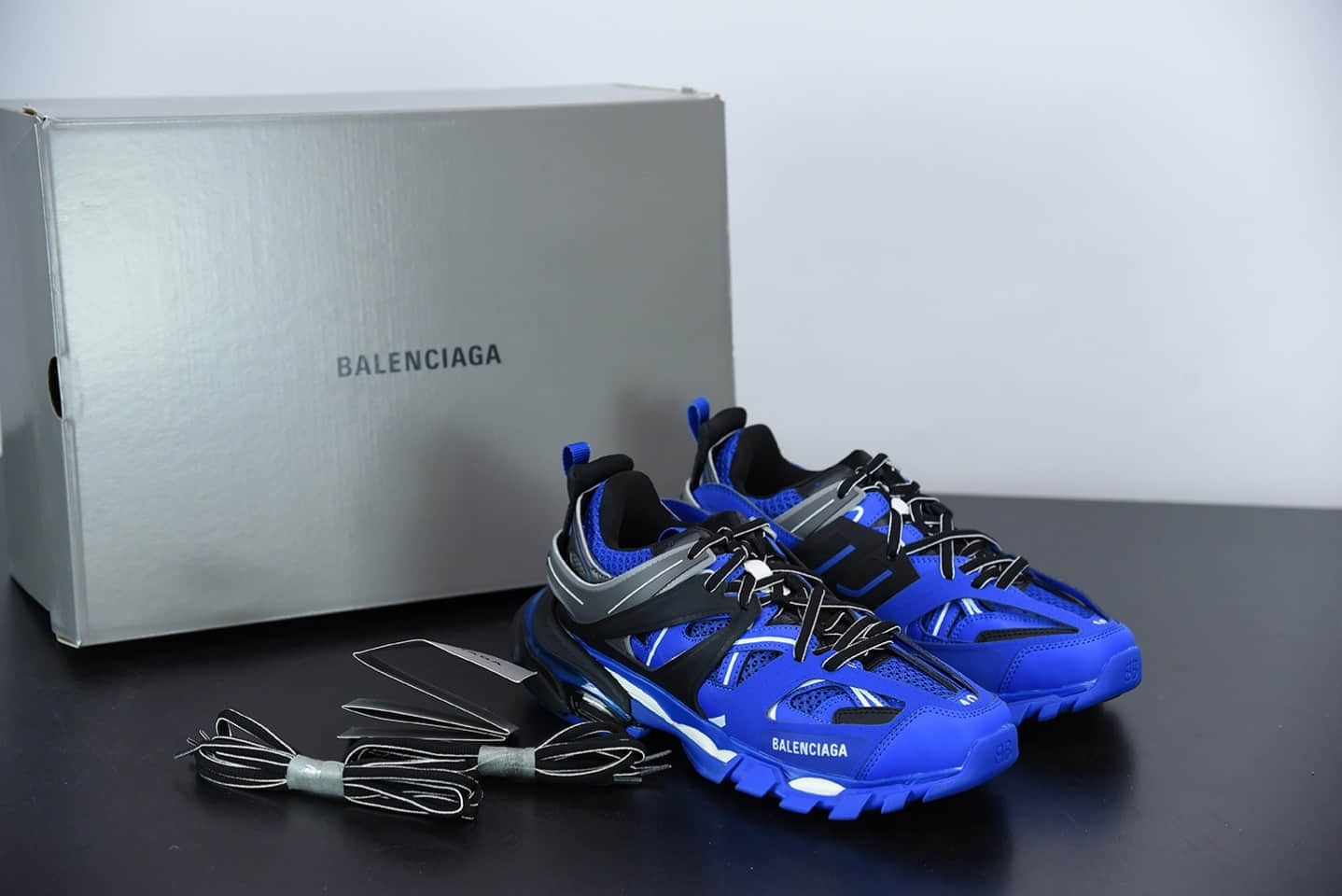 巴黎世家BALENCIAGA Track Trainers 3.0代复古黑蓝老爹鞋潮流百搭慢跑鞋纯原版本 货号：542436W2LA12049