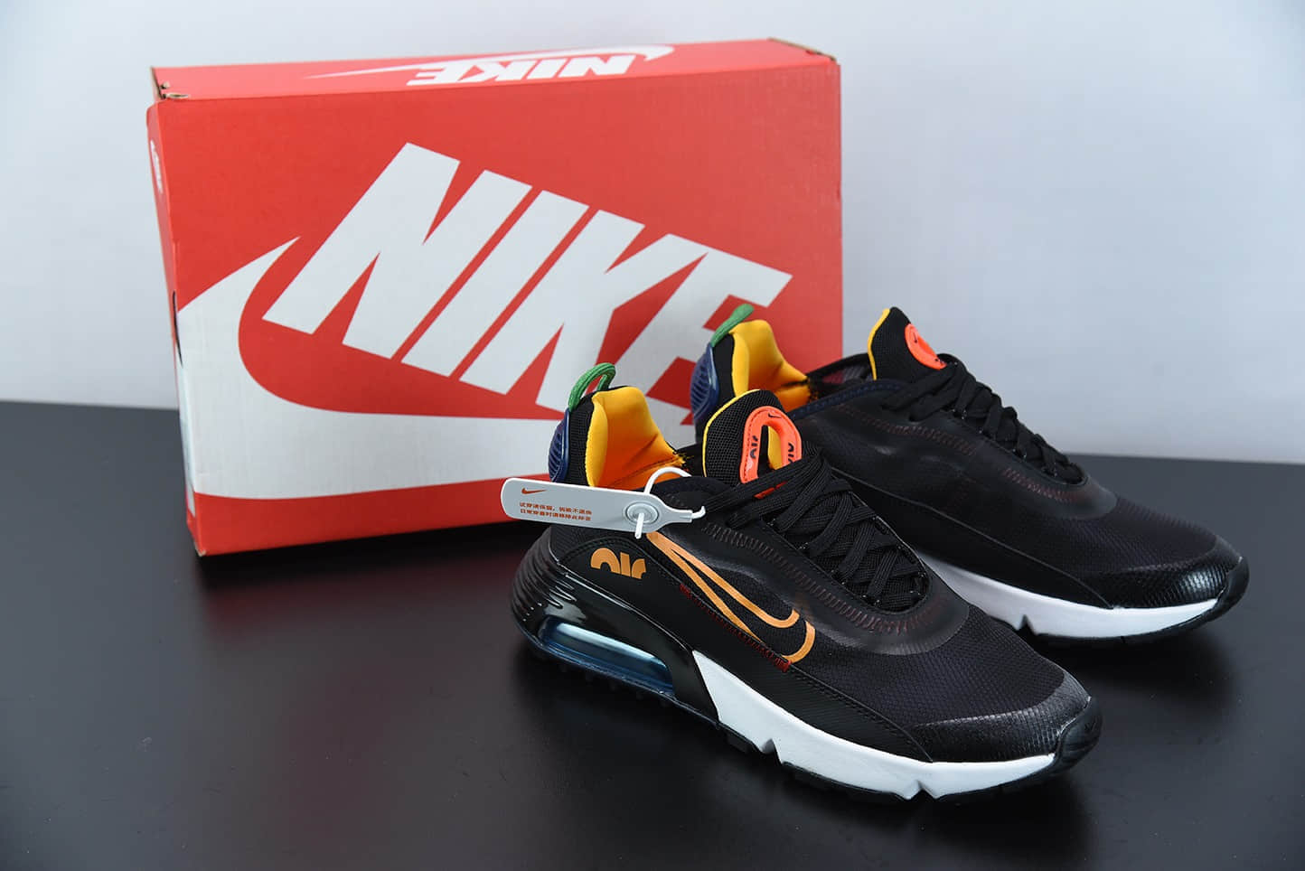 耐克Neymar x Nike Air Max 2090 黑橘色缓震气垫鞋耐磨防滑超透气休闲跑步鞋纯原版本 货号：DC1465-001