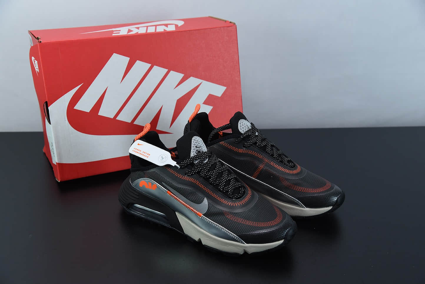 耐克Neymar x Nike Air Max 2090 黑银橙色缓震气垫鞋耐磨防滑超透气休闲跑步鞋纯原版本 货号：CW8611-001