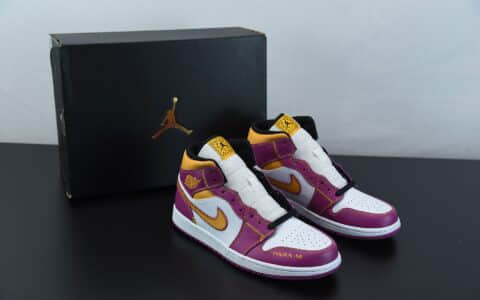 乔丹Air Jordan 1 Mid DOD 白黄粉亡灵节中帮文化篮球鞋纯原版本 货号：DC0350-100