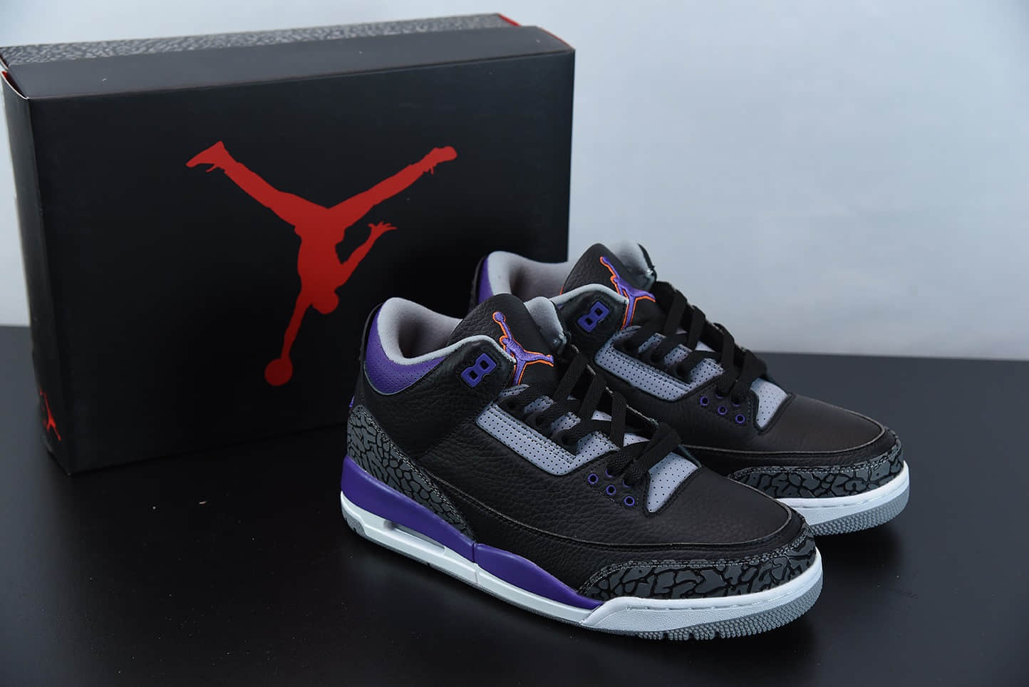 乔丹Air Jordan 3 Retro “Court Purple”黑紫配色中帮复古休闲运动文化篮球鞋纯原版本 货号：CT8532-050