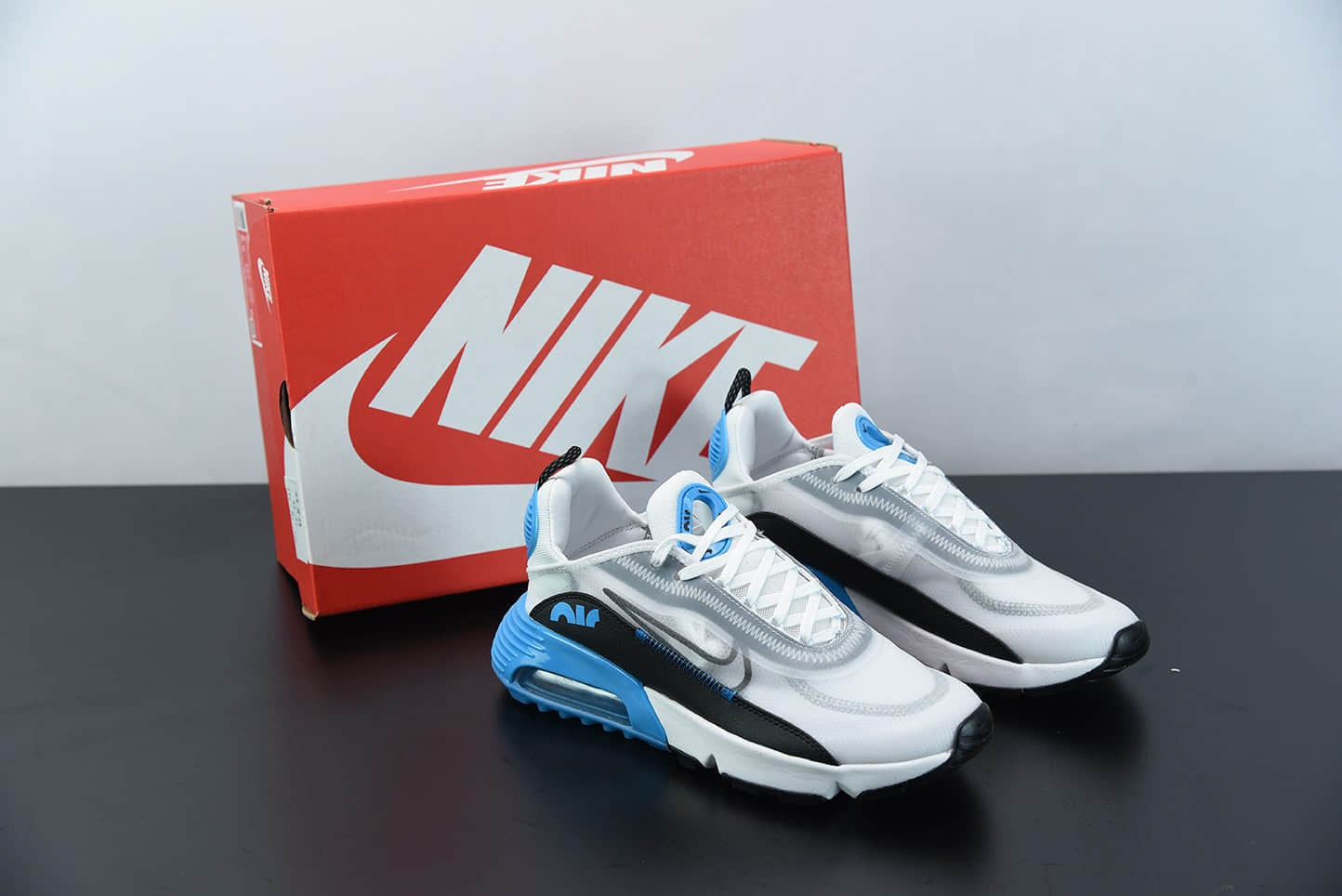 耐克Neymar x Nk Air Max 2090 白蓝黑色缓震气垫鞋耐磨防滑超透气休闲跑步鞋纯原版本 货号：DC0955-100