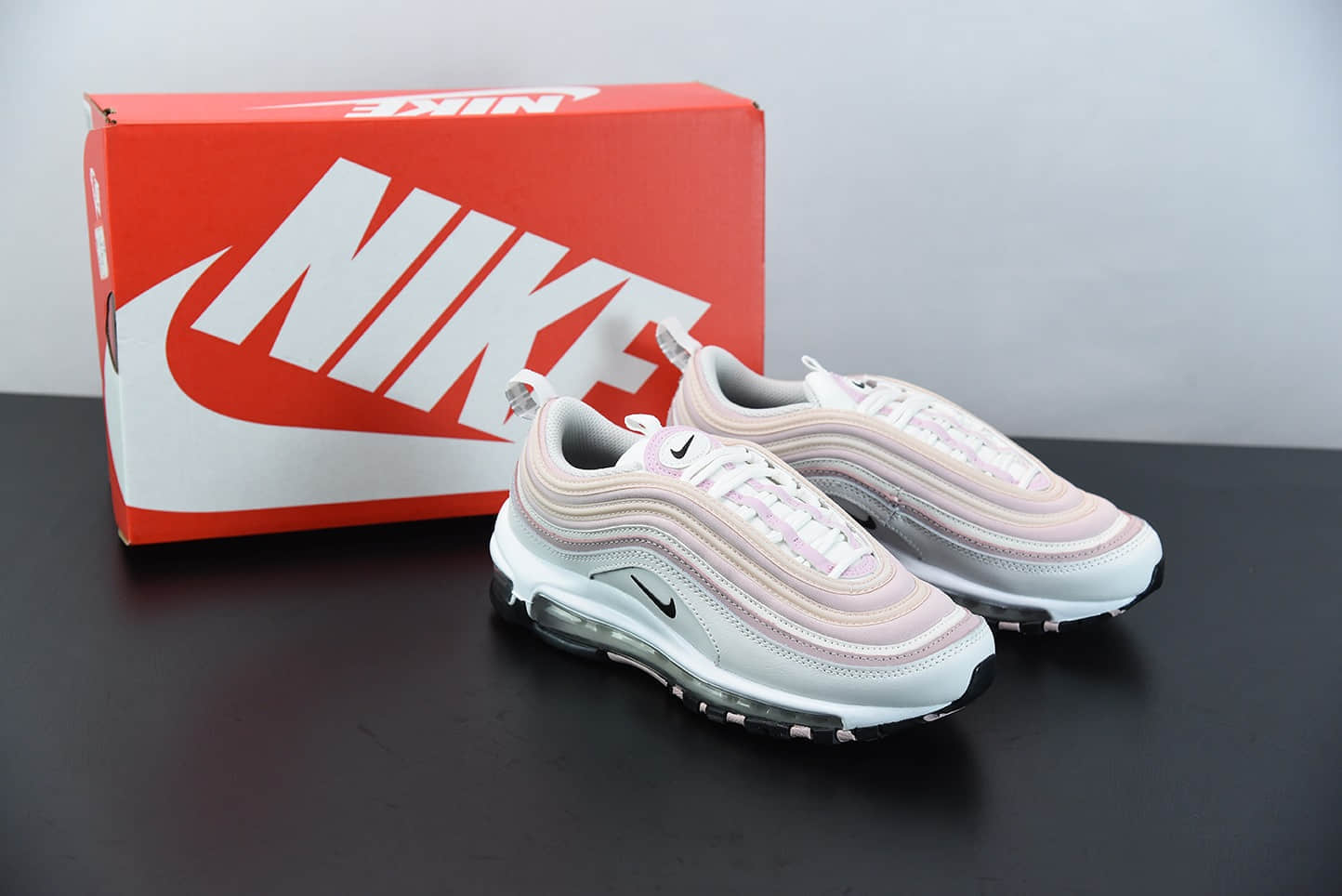 耐克Nike Air Max 97白粉配色子弹复古全掌气垫休闲运动鞋纯原版本 货号： DA9325-100