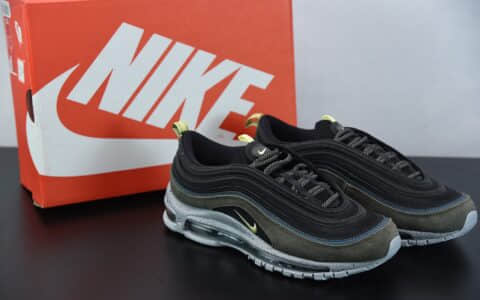 耐克Nike Air Max 97 黑绿配色子弹全掌气垫复古运动鞋纯原版本 货号：DB4611-001