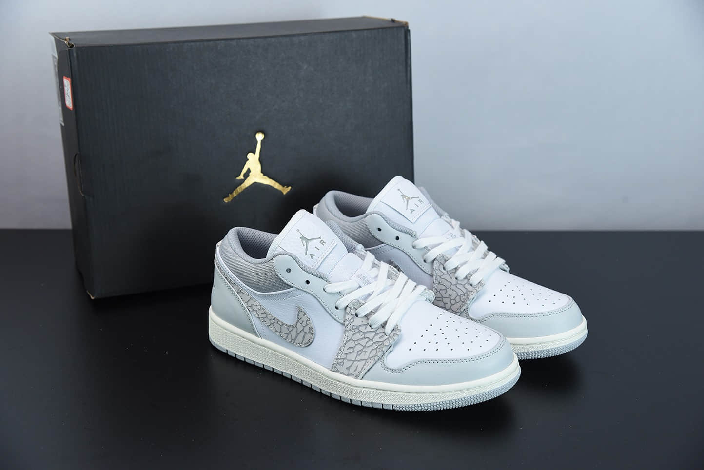 乔丹Air Jordan 1 Low PRM“Elephant Print”灰白大象低帮潮流缓震运动休闲板鞋纯原版本 货号：DH4269-100