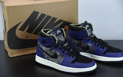 乔丹Air Jordan 1 Zoom CMFT “Bayou Boys” “状元锡安水染鳄鱼紫高帮板鞋纯原版本 货号：DC2133-500