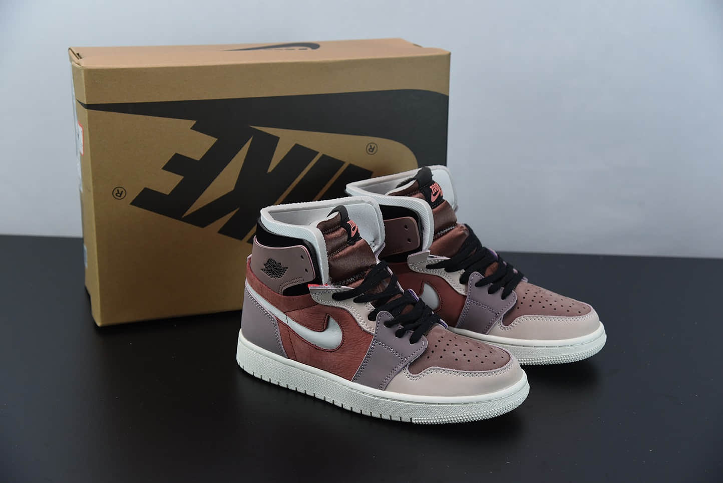 乔丹Air Jordan 1 Zoom AirCMFT “Rust”豆沙脏粉高帮板鞋纯原版本 货号：CT0979-602