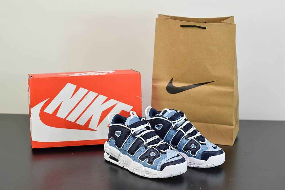 耐克Nike Air More Uptempo 96 QSDenim 皮蓬初代系列皮革牛仔丹宁三色经典高街百搭休闲运动文化篮球鞋纯原版本 货号：415082-404