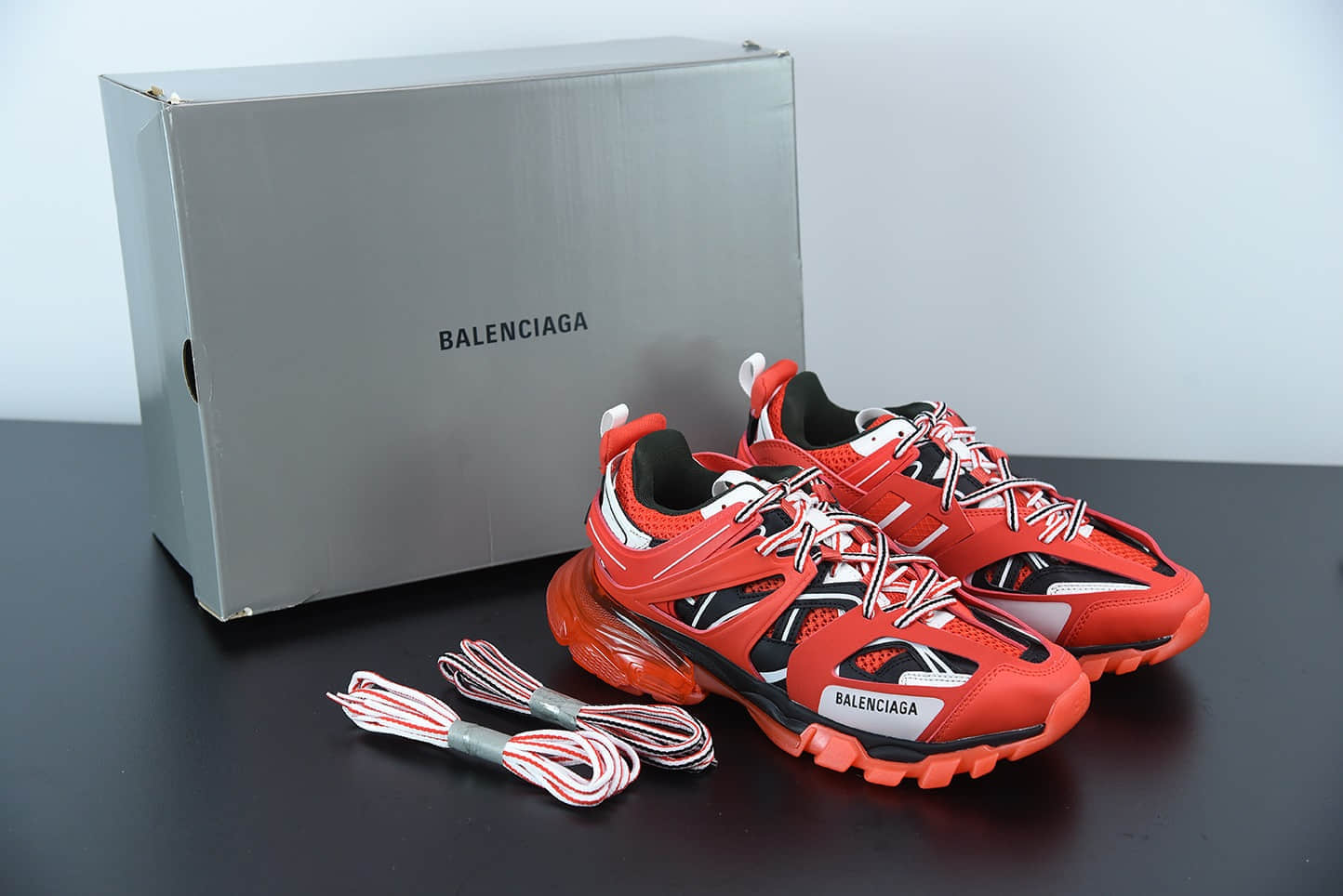 巴黎世家Balenciaga Track Clear Sole低帮网布尼龙运动鞋纯原版本 货号：647742W3BZ16591