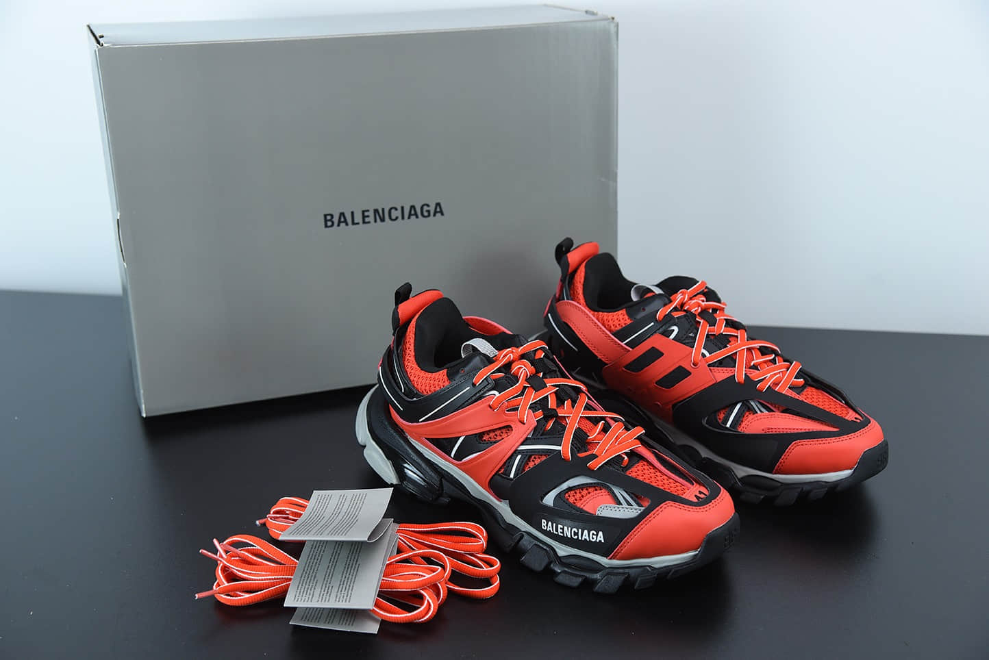 巴黎世家Balenciaga Track Clear Sole黑红低帮网布尼龙运动鞋纯原版本