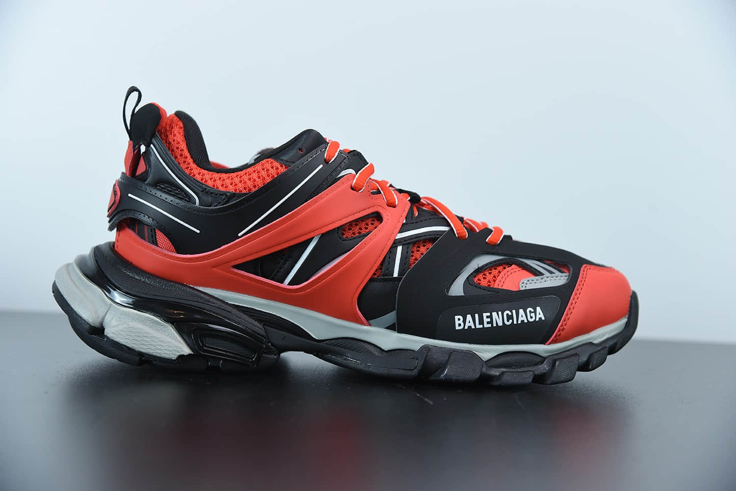 巴黎世家Balenciaga Track Clear Sole黑红低帮网布尼龙运动鞋纯原版本