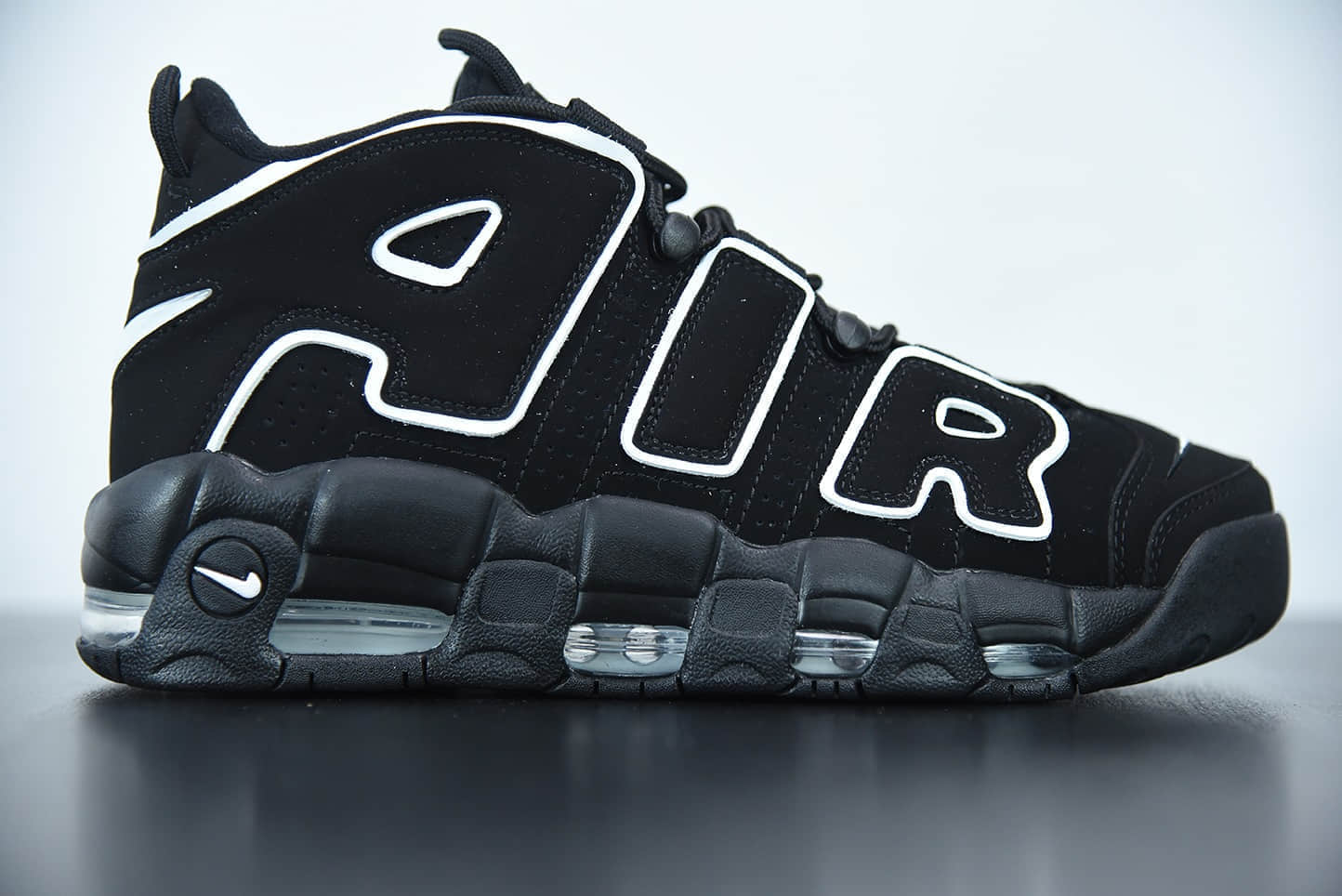 耐克Nike Air More Uptempo ′96 大Air皮蓬黑白篮球鞋纯原版本 货号：414962-002