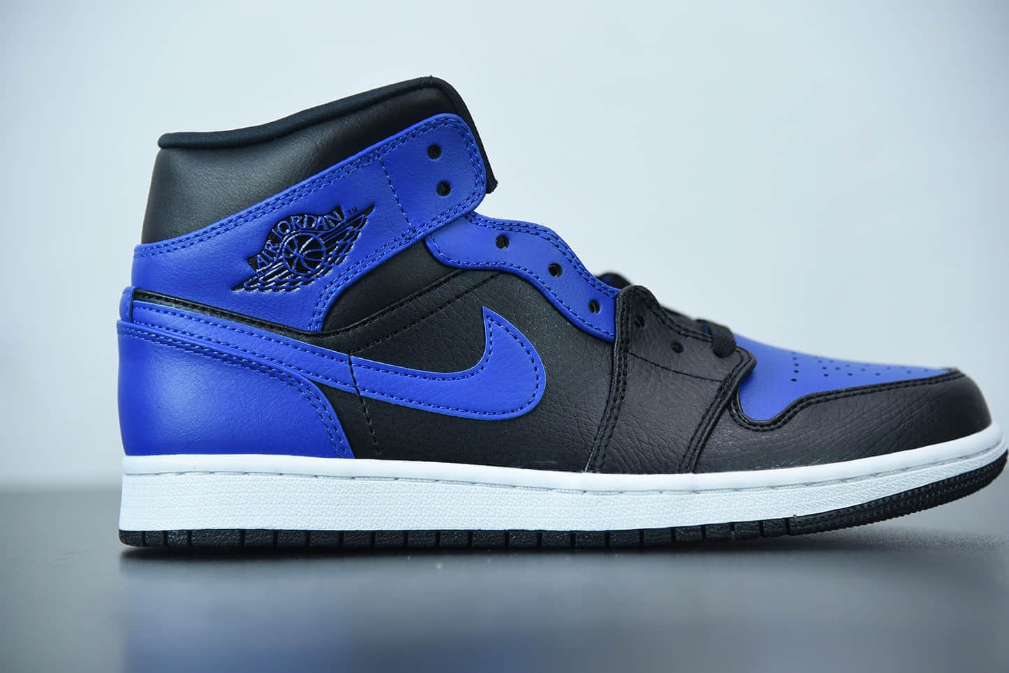 乔丹Air Jordan 1 Mid 黑蓝中邦篮球鞋纯原版本 货号：554724-077