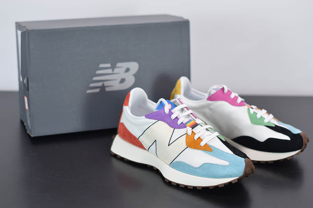 新百伦New Balance MS327系列骄傲月限定彩虹拼接复古休闲运动慢跑鞋纯原版本 货号：MS327PRD