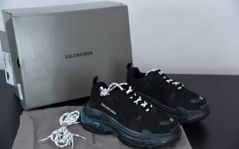 巴黎世家Belenciaga Triple.S黑蓝气垫老爹鞋纯原版本 货号：544351 W09E1 9025