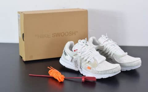 耐克Off-White x Nike Air PrestoOpposites Black 2.0一代耐克王白黑橘休闲运动百搭慢跑鞋纯原版本 货号：AA3830-100