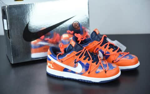 耐克Futura x Nike SB Dunk LowUNC BlueWhite OW北卡蓝白亮橘扎染扣篮系列低帮经典百搭休闲运动板鞋纯原版本 货号：DD0856-801