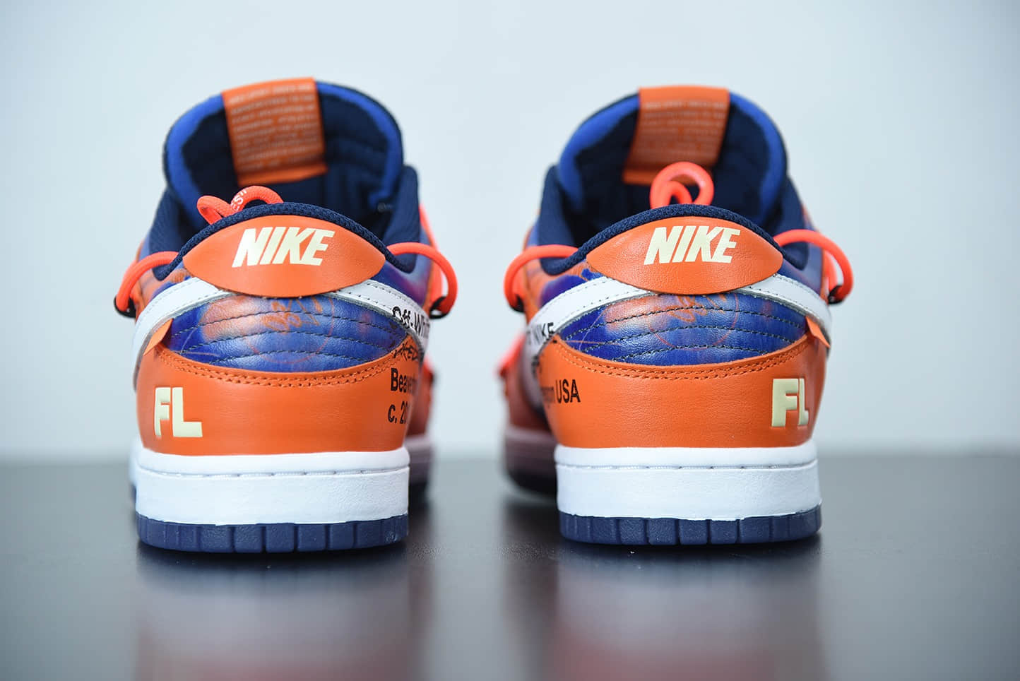 耐克Futura x Nike SB Dunk LowUNC BlueWhite OW北卡蓝白亮橘扎染扣篮系列低帮经典百搭休闲运动板鞋纯原版本 货号：DD0856-801