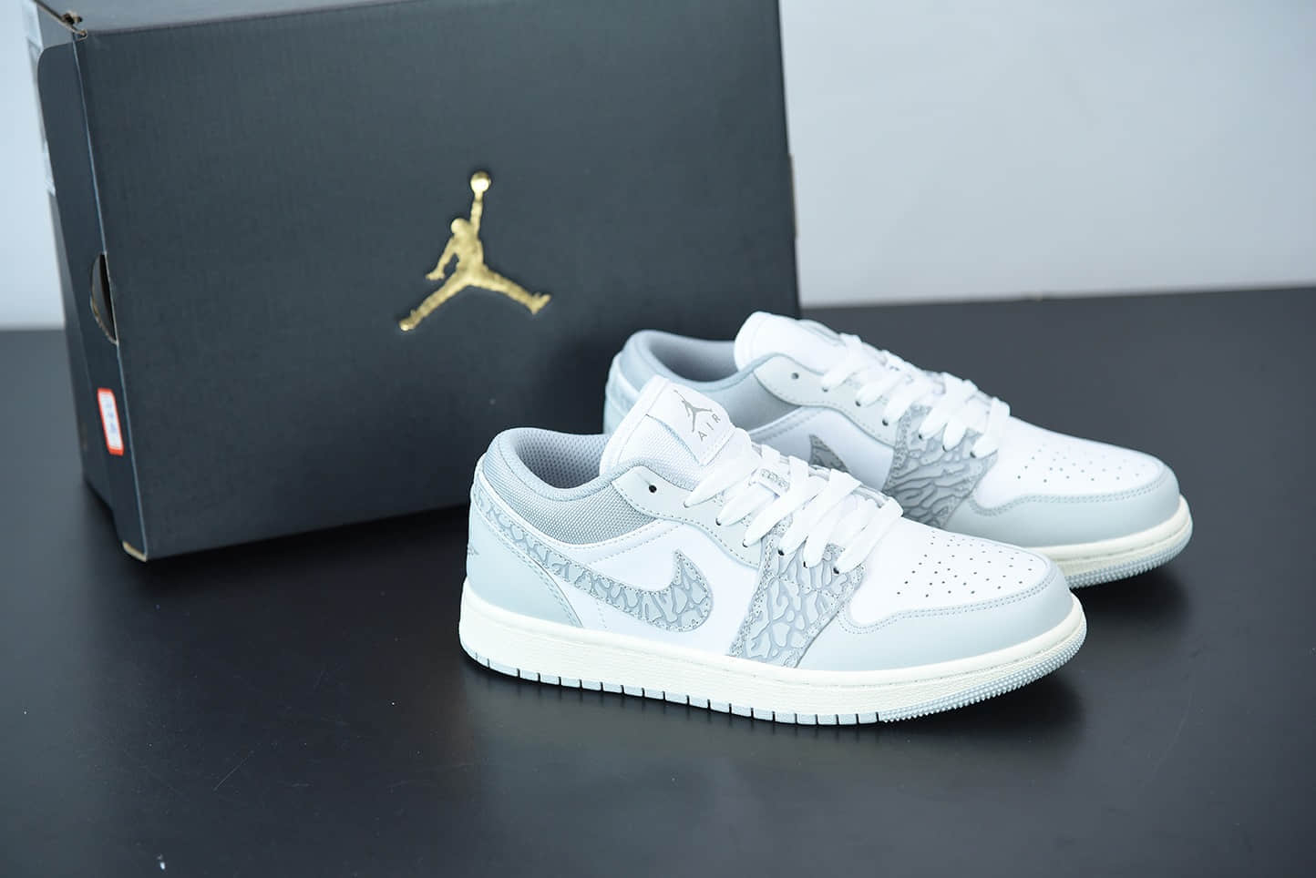 乔丹Air Jordan 1 Low PRM“Elephant Print”灰白大象低帮文化休闲板鞋纯原版本 货号：DH4269-100