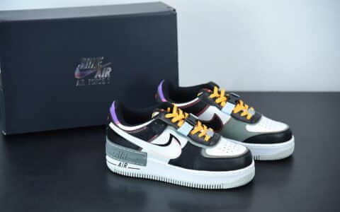 耐克Nike Air Force 1 Shadow Rtl 马卡龙电竞黑空军一号轻量增高低帮百搭板鞋纯原版本 货号：DC2542-001