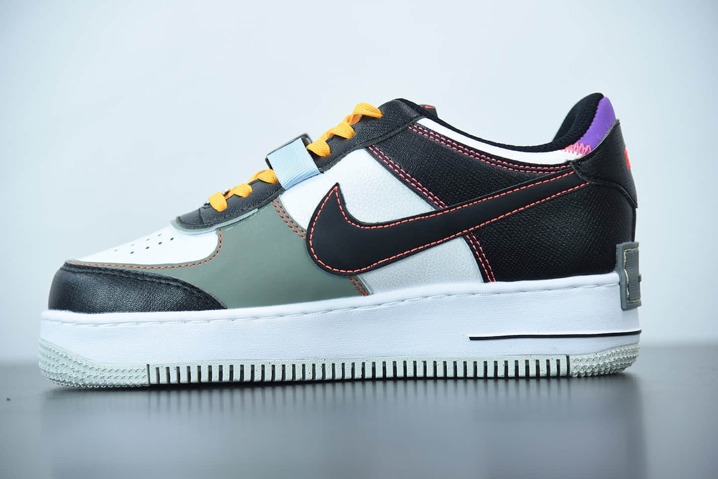 耐克Nike Air Force 1 Shadow Rtl 马卡龙电竞黑空军一号轻量增高低帮百搭板鞋纯原版本 货号：DC2542-001