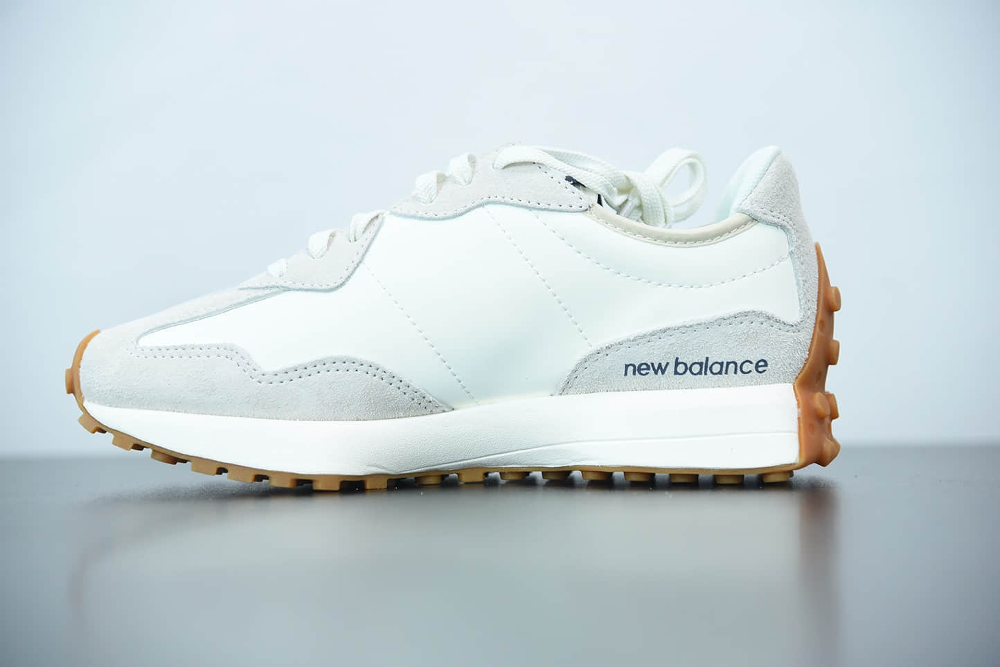 新百伦New Balance327系列灰白深蓝联名款男女运动休闲跑鞋纯原版本 货号：WS327KA