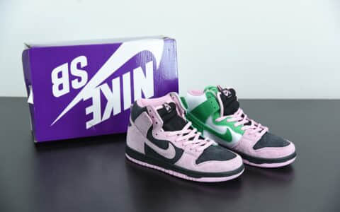 耐克Nike SB Dunk High “Invert Celtics”反转黑粉拼色扣篮系列高帮休闲运动滑板板鞋纯原版本 货号：CU7349-001