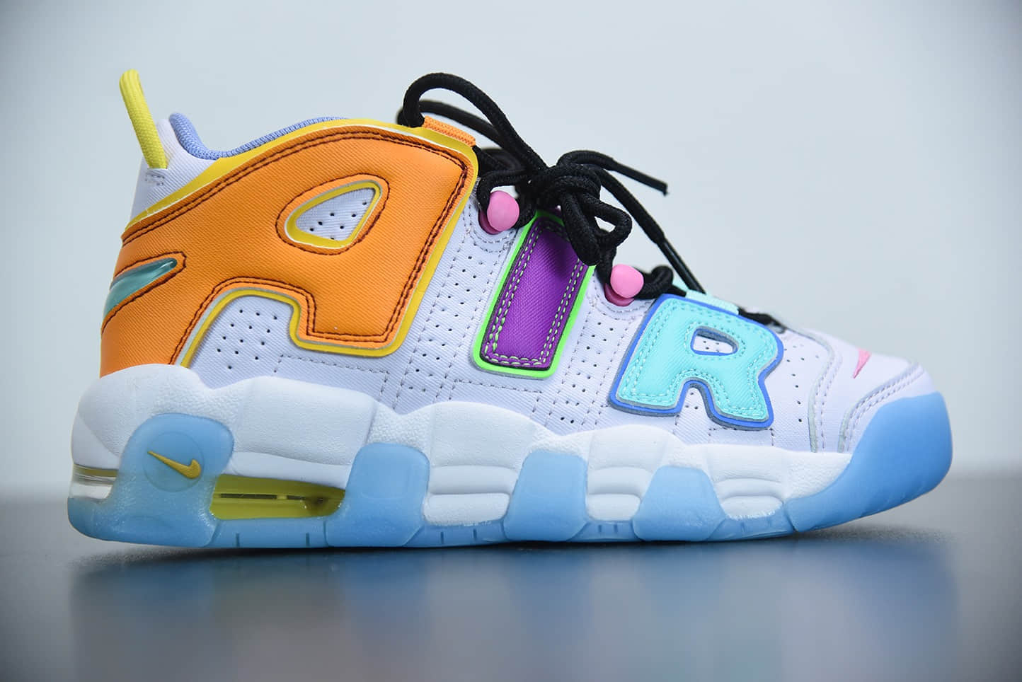 耐克Nike Air More Uptempo 橙蓝紫大AIR皮蓬复古篮球鞋纯原版本 货号：DH0624-500