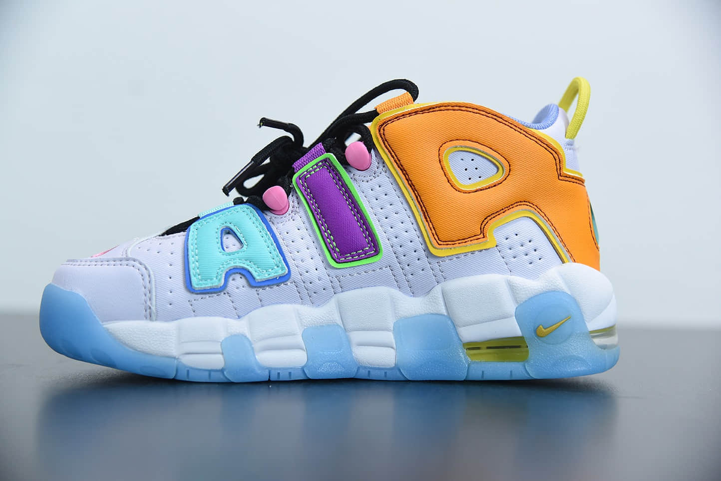 耐克Nike Air More Uptempo 橙蓝紫大AIR皮蓬复古篮球鞋纯原版本 货号：DH0624-500