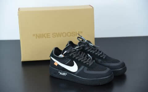 耐克Nike OFF-WHITE x Air Force 1 OW联名空军一号白黑低帮休闲板鞋纯原版本 货号：AO4606-001