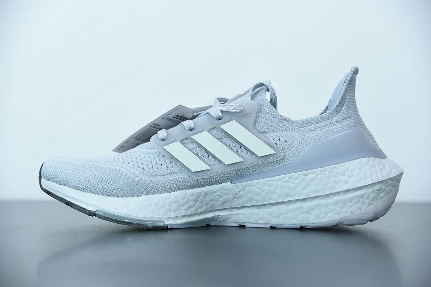 阿迪达斯 Adidas ultra boost 2021系列浅灰配色袜套式针织鞋面休闲运动慢跑鞋纯原版本 货号：FY0432
