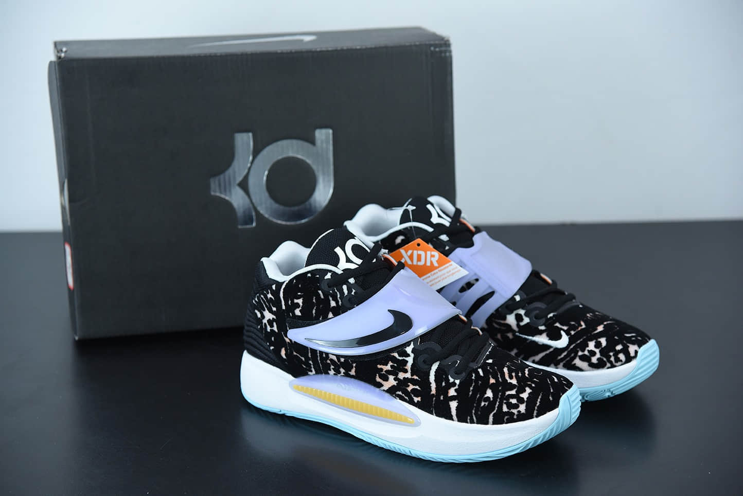 耐克Nike Zoom KD14 杜兰特14代黑迷彩缓震实战篮球鞋纯原版本 货号：CZ0170-001