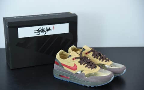 耐克CLOT x Nk Air Max 1 “Tea Leaf Brown”“死亡之吻”茶叶中国限定气垫休闲鞋纯原版本 货号：DD1870-200